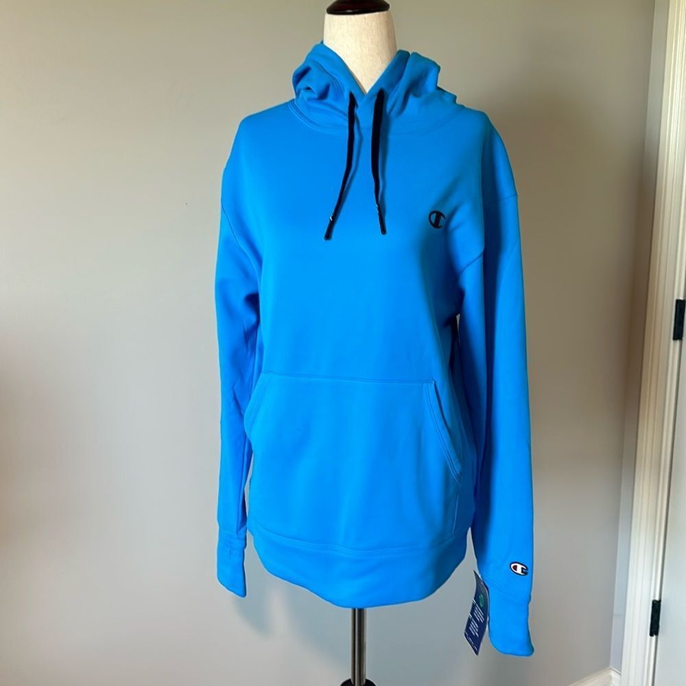 NWT sz S Champion blue lagoon teal hoodie with pouch front